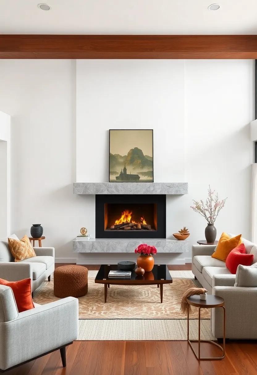 Artsy ⁤Touch: A ⁣uniquely shaped floating mantel can serve as‍ an art piece itself, ‌showcasing creativity while framing a contemporary fireplace