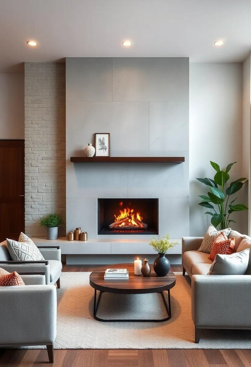 industrial Edge: A ‌metal floating mantel paired ​with a concrete ⁢fireplace ‌introduces an industrial⁤ flair, perfect for urban-chic small spaces
