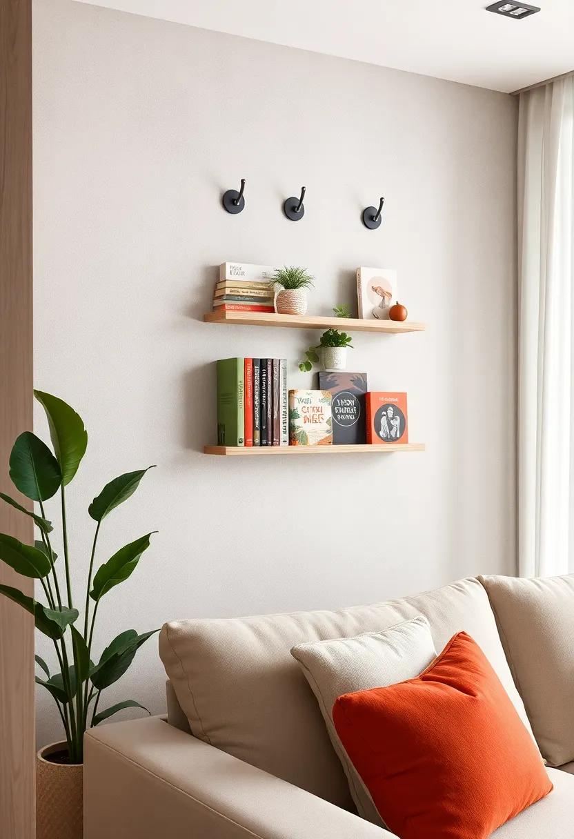 Vertical Book Display:‍ Transform your wall into a mini-library by using ⁢hooks to hang decorative wooden​ shelves specifically designed for small books, turning ⁤your reading⁤ materials into art