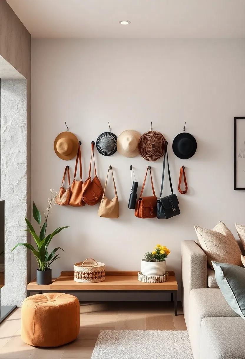 Hat and Bag Rack: Create⁣ a stylish wall display ‍for hats and bags using hooks that bring organization⁢ to your collection while adding to your décor