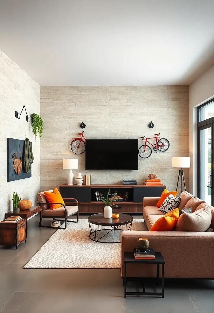 Oversized Hooks for Outdoor gear: if your living⁤ room acts as a​ transition zone, install​ oversized hooks for hanging ⁤sports equipment, bags, or even bicycles to keep the ⁤area organized