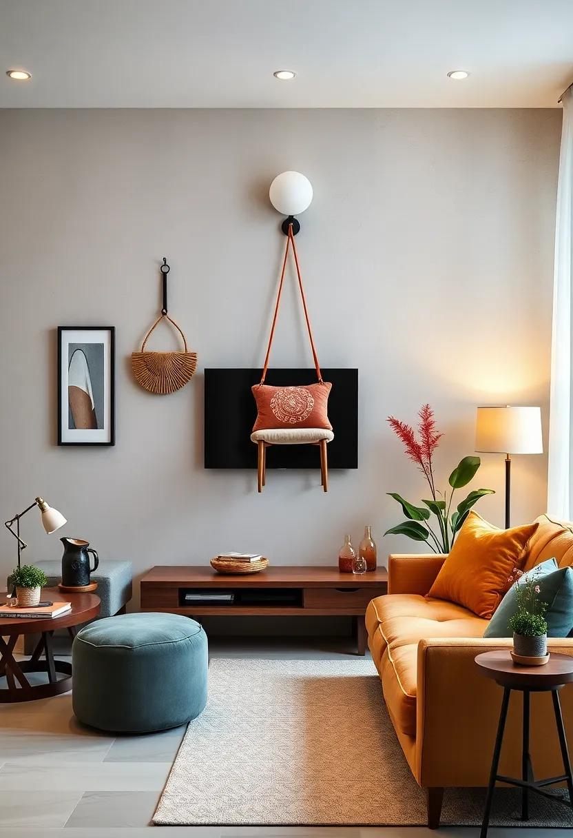 Spare Chair Hanging: Use hooks to hang a small chair as decorative art or ⁣a convenient perch, merging form ⁢and function in small spaces