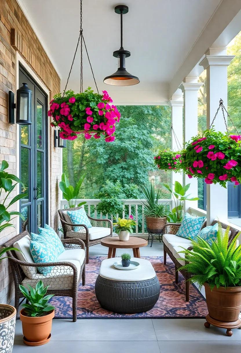 Choose Lush Hanging Baskets: Elevate your space by⁣ adding vibrant hanging baskets filled with ​petunias or ‍ferns to draw ​the ​eye⁣ upward and maximize floor space