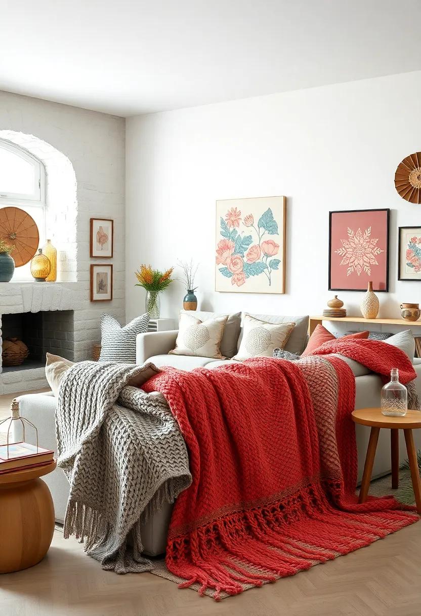 Cozy Knit⁣ Blankets: Drape hand-knit blankets made from natural fibers ⁤over furniture ​to introduce warmth and Scandinavian comfort