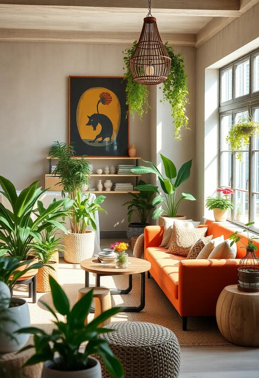 Indoor Plants: Emphasize the connection⁢ to nature‍ by incorporating indoor plants, enhancing both air quality ⁤and aesthetics in a ⁣folk-inspired way