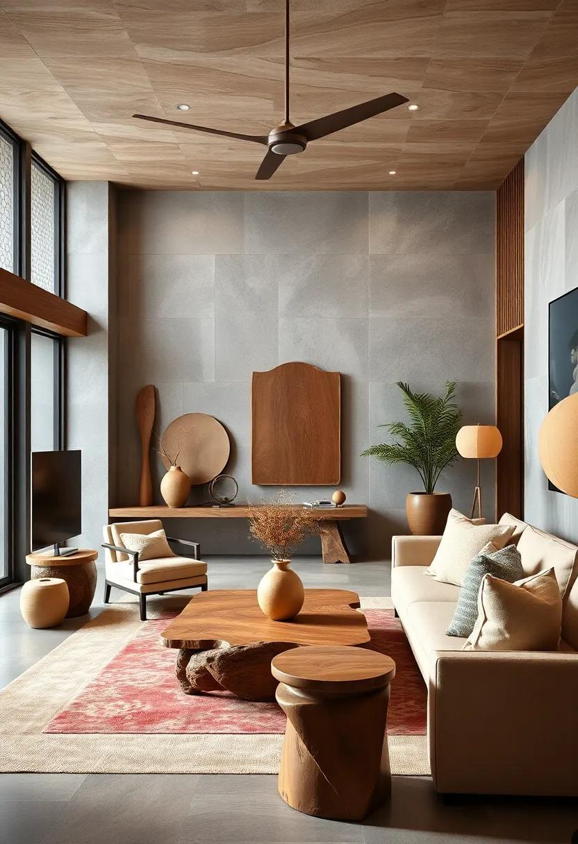 Decorate with Carved⁤ Wooden Items for an artistic Touch