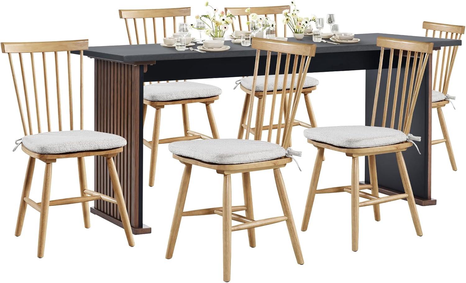 Our Honest Take: COLAMY 63″ Farmhouse Table & Windsor Chairs
