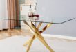 Our Take on the Sleek 63″ Glass Dining Table with Gold Legs