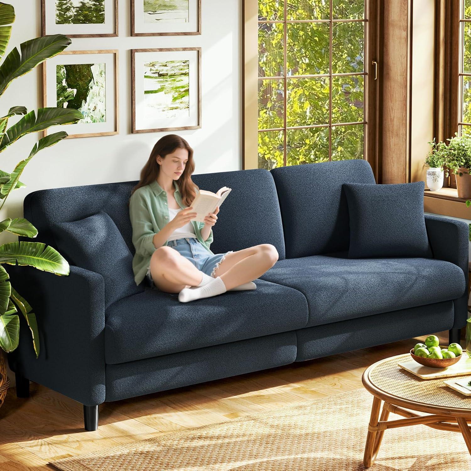 Why We Love the 83″ Teddy Fleece Sofa for Our Living Room