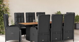 Gather Together: Our Take on the 9-Piece Black Rattan Patio Set