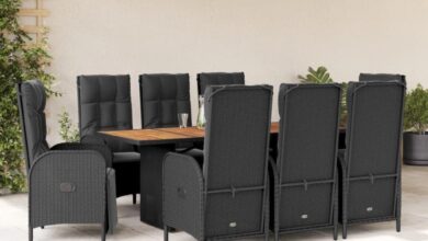 Gather Together: Our Take on the 9-Piece Black Rattan Patio Set