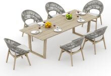 Our Take on the 6-Seat Weathered Teak Dining Set: Style & Strength