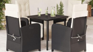 Our Outdoor Oasis: Reviewing the 5-Piece Black Rattan Patio Set