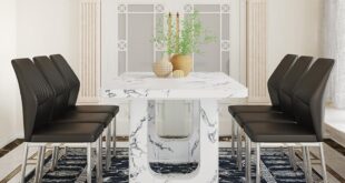 Our Honest Take: Modern Faux Marble Dining Set for Six Reviewed