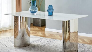 Our Take on the Sleek Marble-Style Dining Table for Six