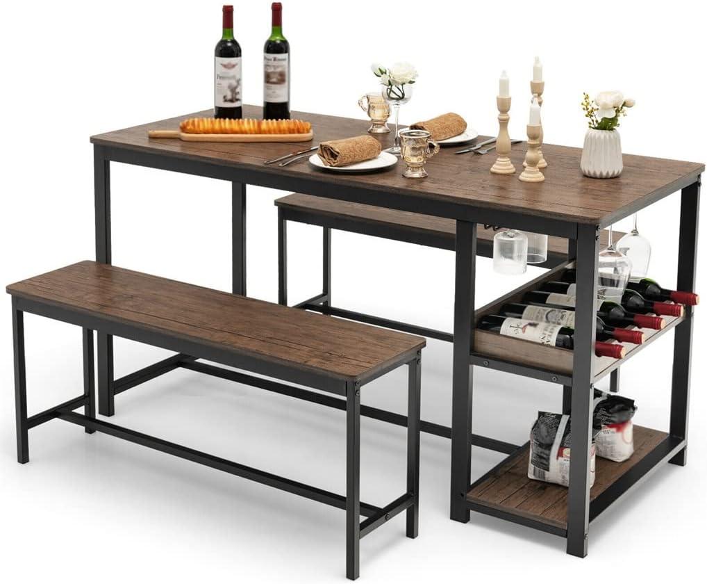 Our Honest Take on the 3-Piece Dining Set with Wine Rack Storage