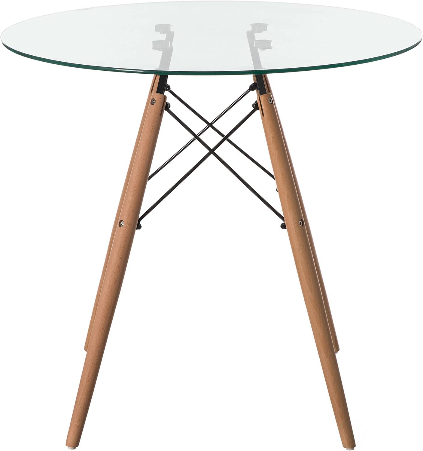 How We Loved This Sleek Glass Table with Solid Wood Legs