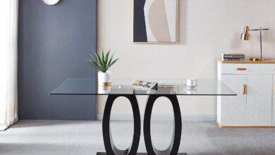 Why We Love the Knocbel Glass Dining Table’s Modern Elegance