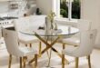 Our Take on the 5-Piece Golden Luxury Round Glass Dining Set