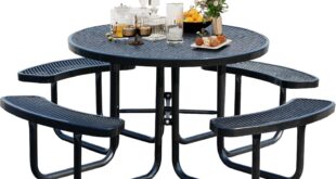 Our Review: Durable 8-Person Outdoor Picnic Table with Umbrella Hole