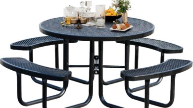 Our Review: Durable 8-Person Outdoor Picnic Table with Umbrella Hole