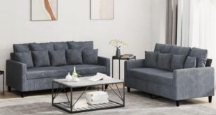 How We Fell for This Modern Dark Grey Velvet Sofa Set