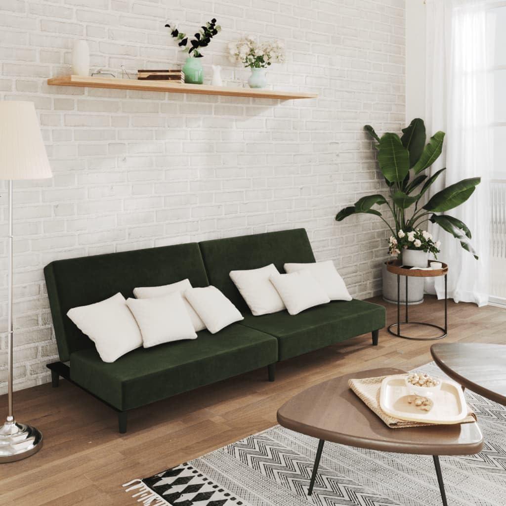 Our Take on the Plush Dark Green Velvet 2-Seater Sofa Bed