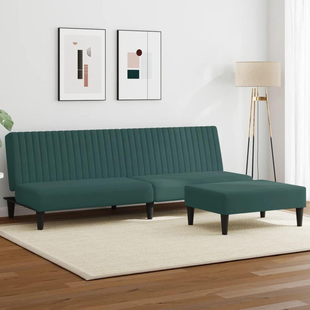 Our Take on the Dark Green Velvet 2-Piece Sofa Set