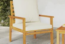 Our Take on the 2-Piece Cream White Solid Acacia Outdoor Sofa Set