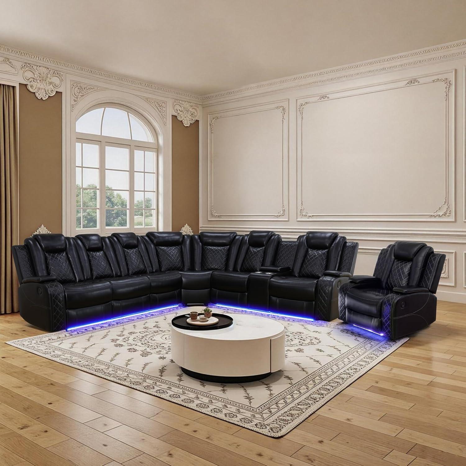 Our Review: Power Recliner Sectional Sofa with LED & Storage Features