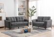 Our Honest Take on the Gray Woven Fabric Loveseat Set