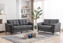 Our Honest Take on the Gray Woven Fabric Loveseat Set