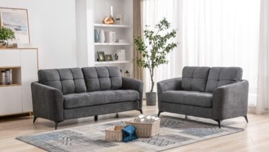 Our Honest Take on the Gray Woven Fabric Loveseat Set