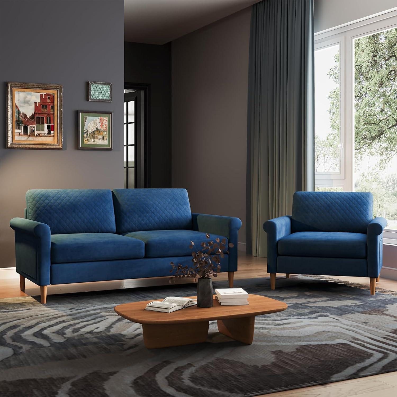 Our Honest Take on the Vesgantti 65″ Blue Sofa & Accent Chair Set