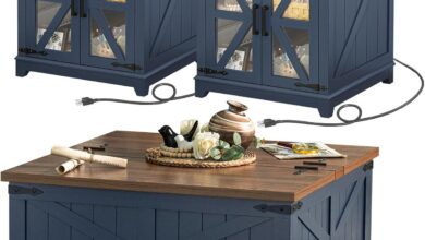 Why We Love This Farmhouse Coffee Table Set with Hidden Storage