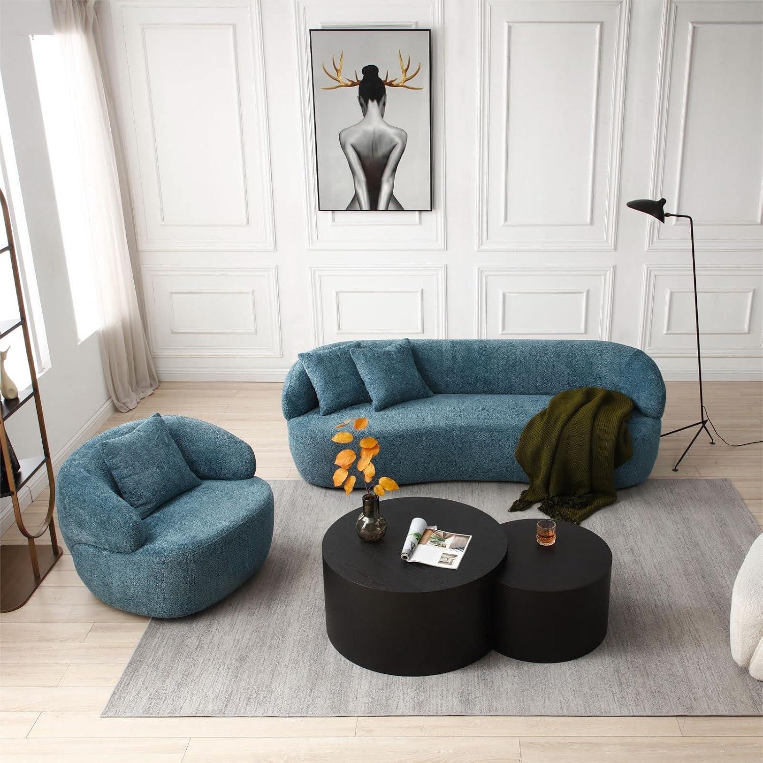 How We Loved the KEVINSPACE Curved Sofa & Swivel Chair Set