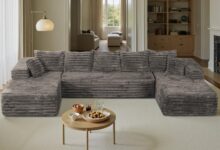 Why We Love the Plush Corduroy U-Shaped Sectional Sofa Together