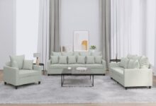 Relaxing in Style: Our Take on the Light Gray Velvet Sofa Set