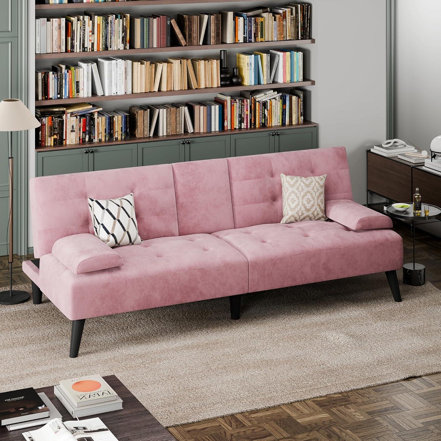 Our Take on the JAMFLY Pink Velvet Sofa Bed: Cozy, Compact, Clever
