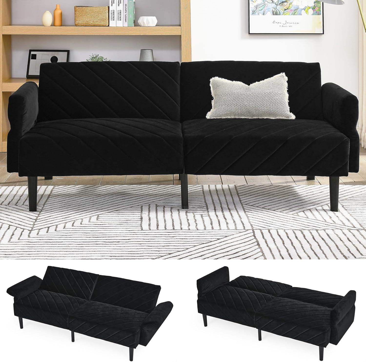 Our Take on the Stylish 78″ Velvet Futon Sofa Bed