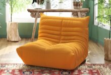Why We Love the JACH 34″ Yellow Teddy Velvet Floor Sofa