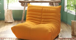 Why We Love the JACH 34″ Yellow Teddy Velvet Floor Sofa