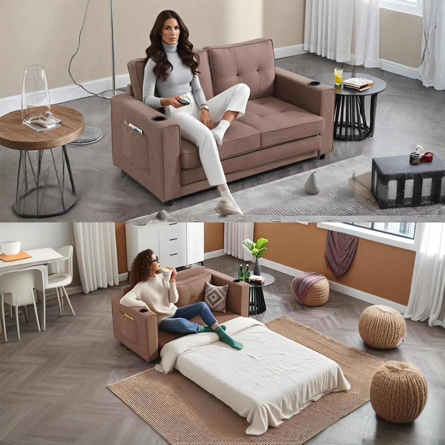 Why We Love Our 55″ Convertible Futon Sofa Bed with Extras