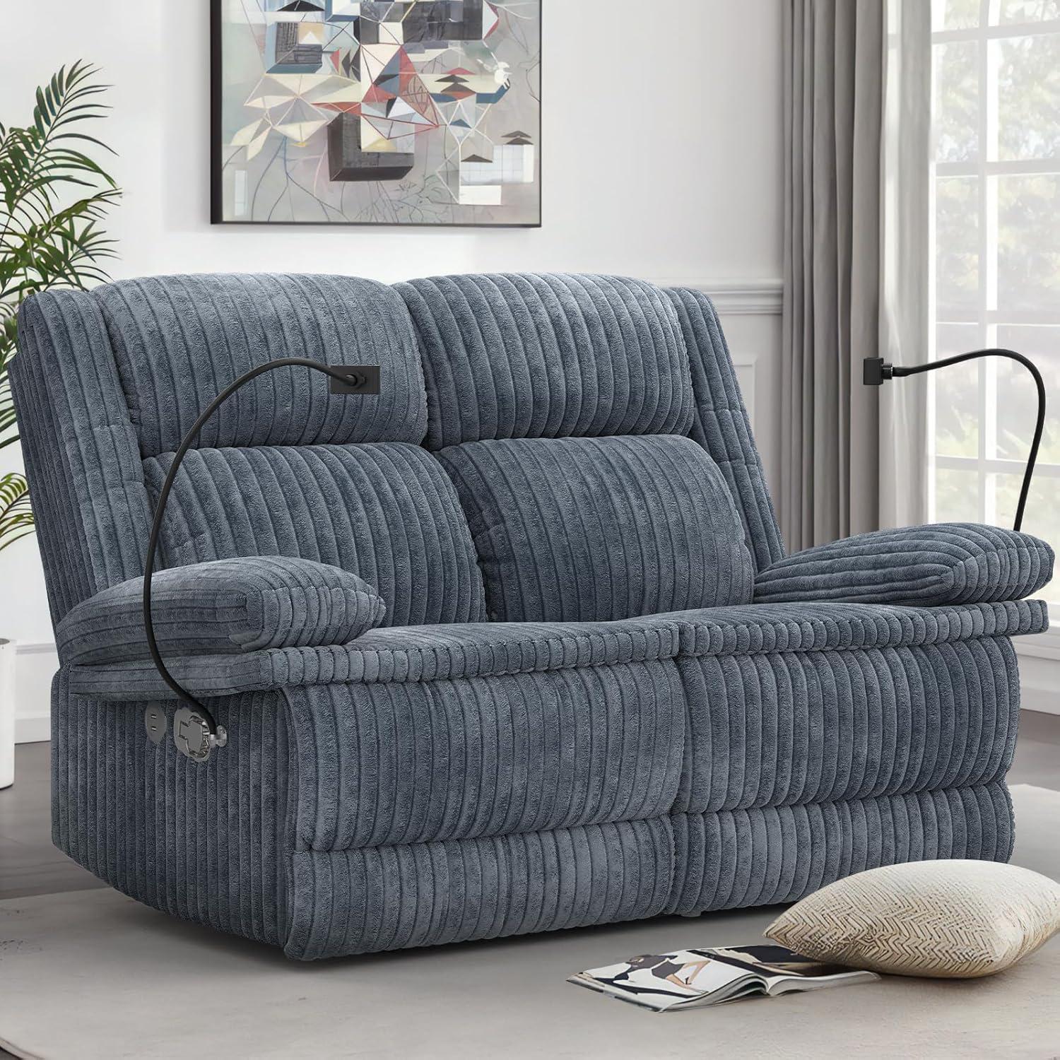 Our Cozy Take on the Loveseat Recliner Sofa with USB & Holders