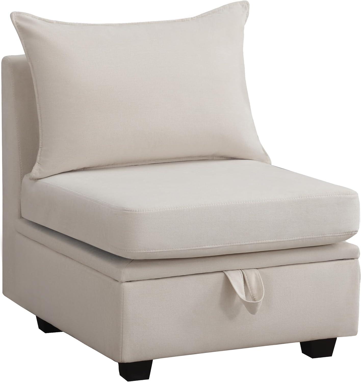 How We Found Comfort and Storage in This Beige Modular Sofa