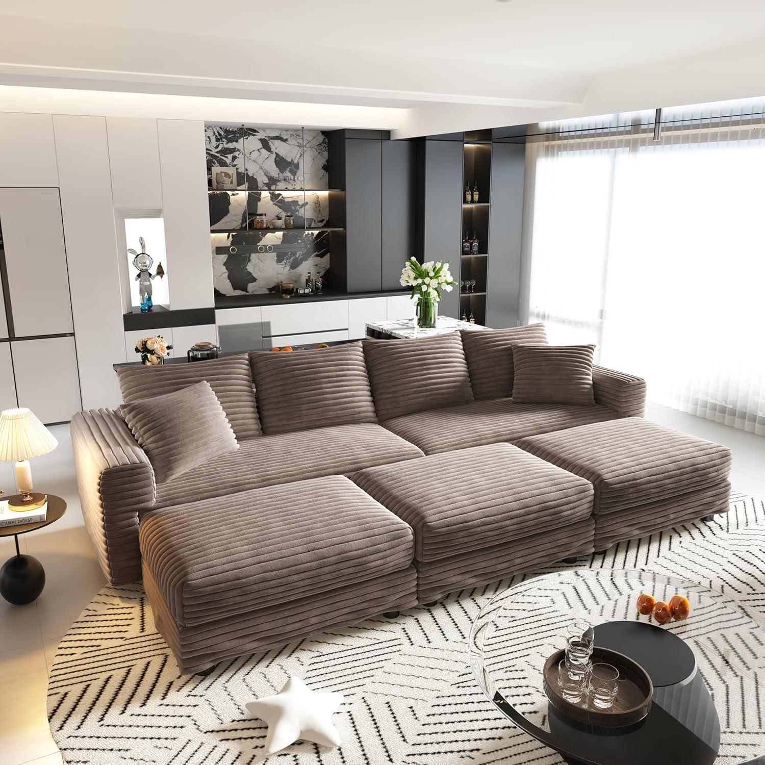 Our Honest Take on the Oversized 102″ Corduroy Sectional Sofa