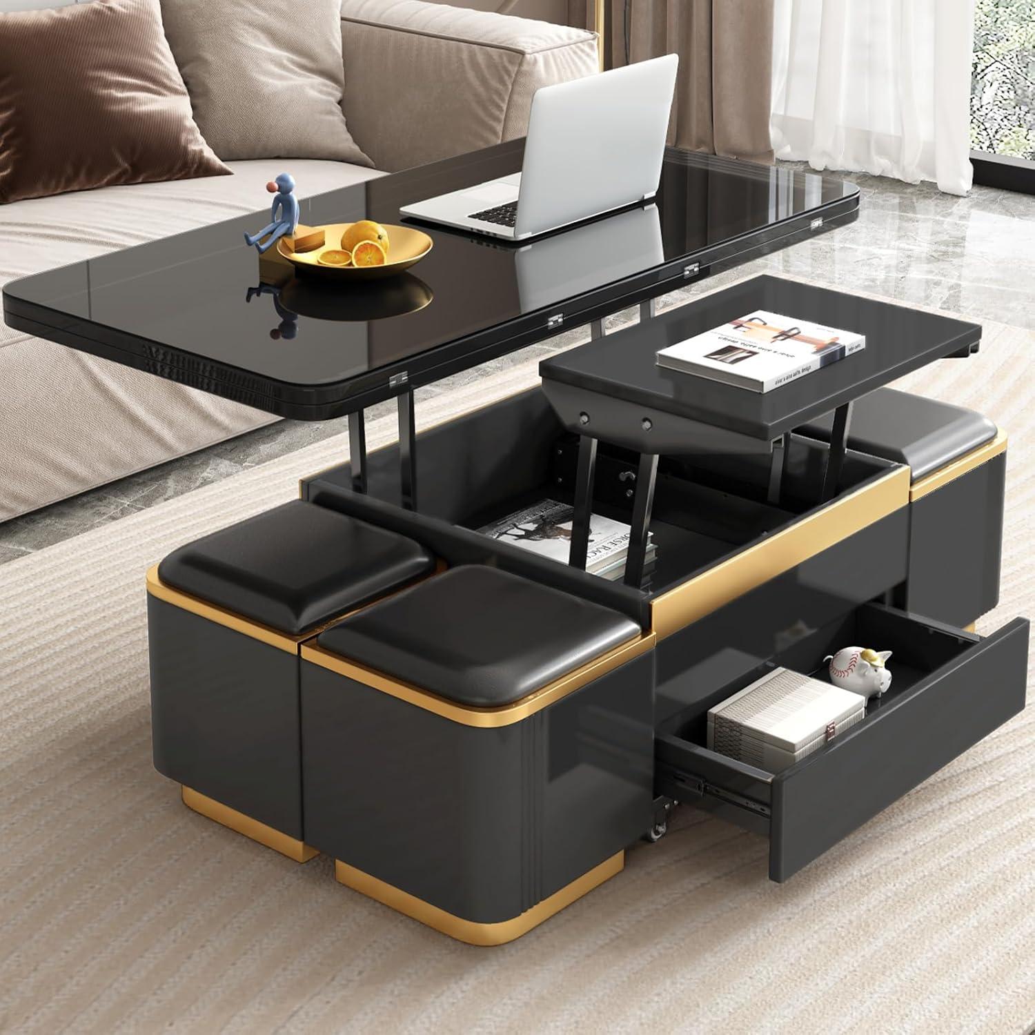 Our Honest Take on the 3-in-1 Lift Top Coffee Table with Stools