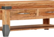 Why We Love the Solid Acacia Wood Coffee Table in Our Living Room