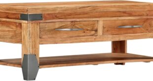 Why We Love the Solid Acacia Wood Coffee Table in Our Living Room