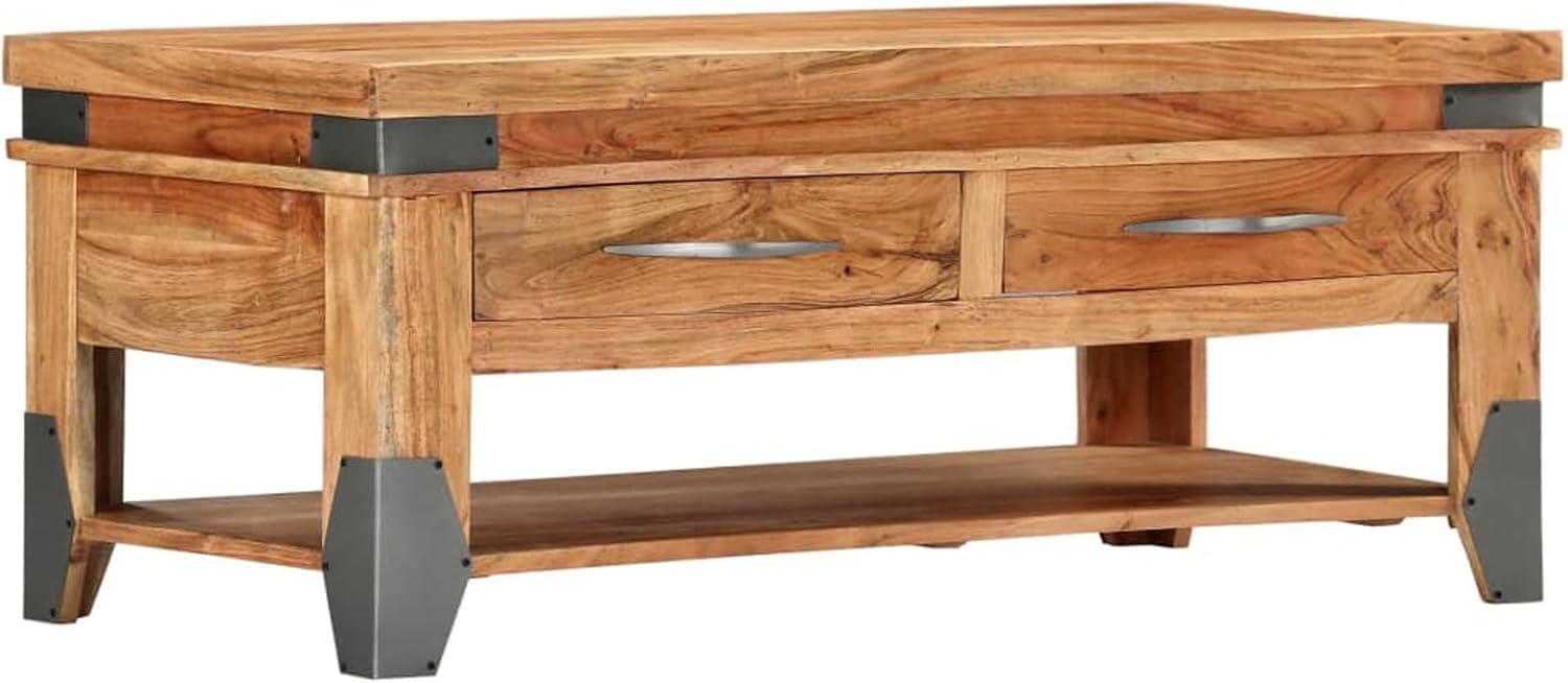 Why We Love the Solid Acacia Wood Coffee Table in Our Living Room